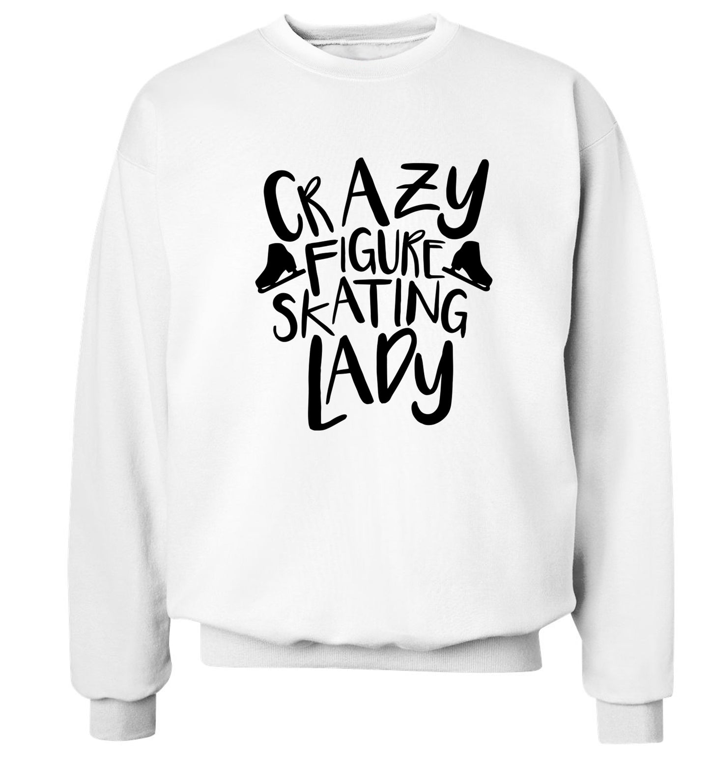 Crazy figure skating lady Adult's unisexwhite Sweater 2XL