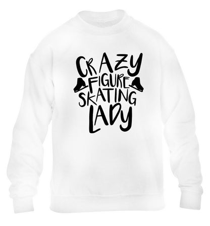 Crazy figure skating lady children's white sweater 12-14 Years