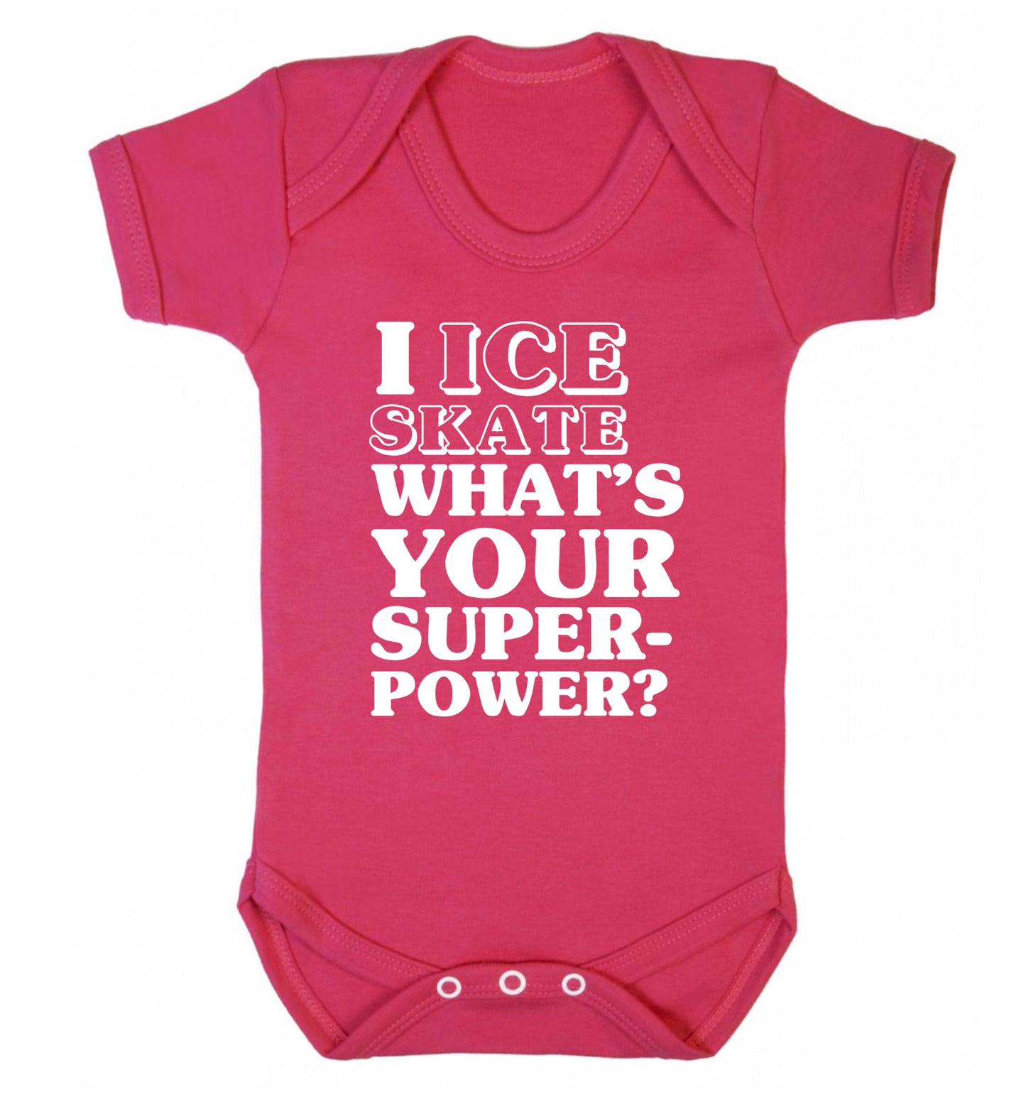 I ice skate what's your superpower? Baby Vest dark pink 18-24 months
