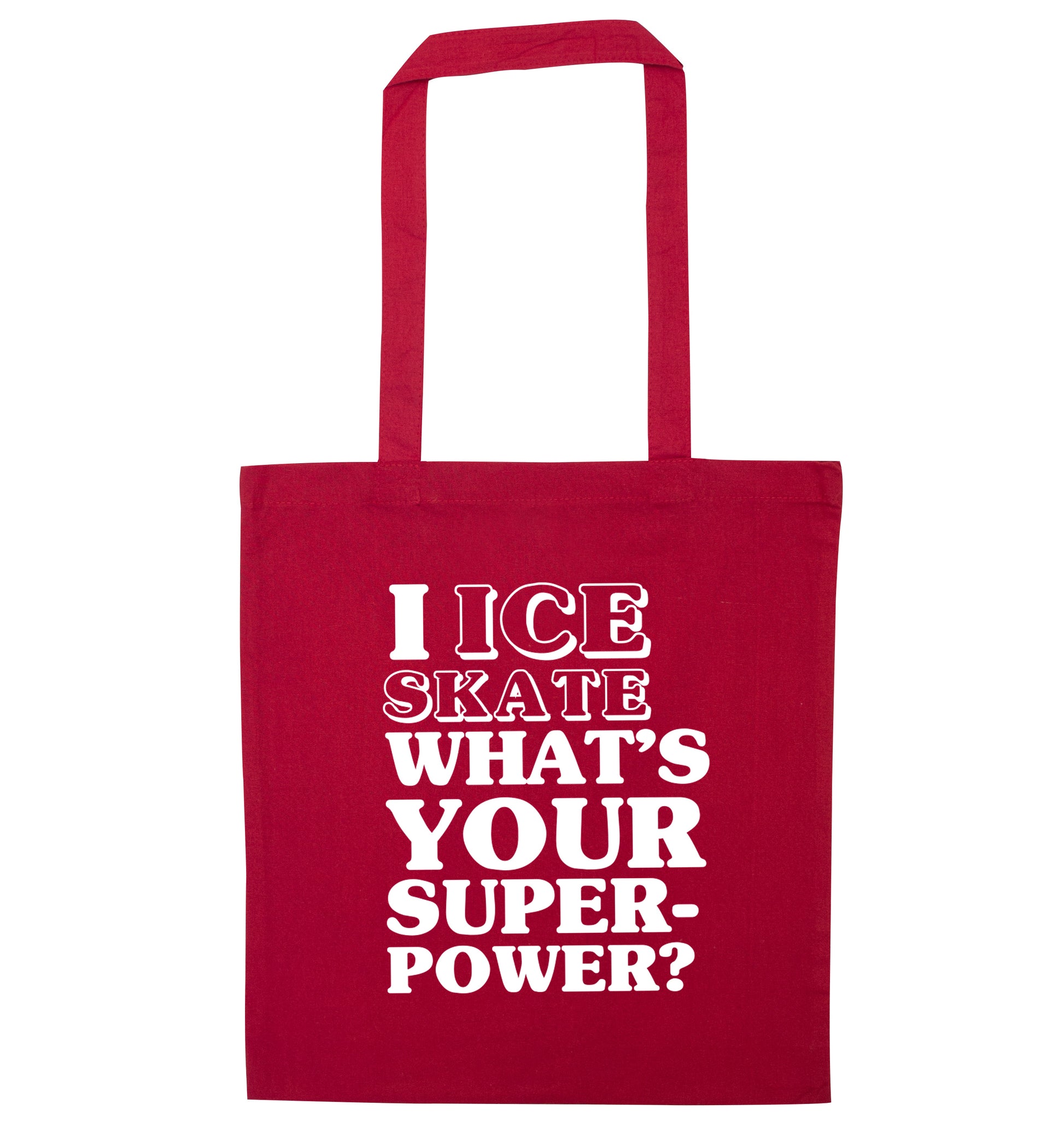 I ice skate what's your superpower? red tote bag