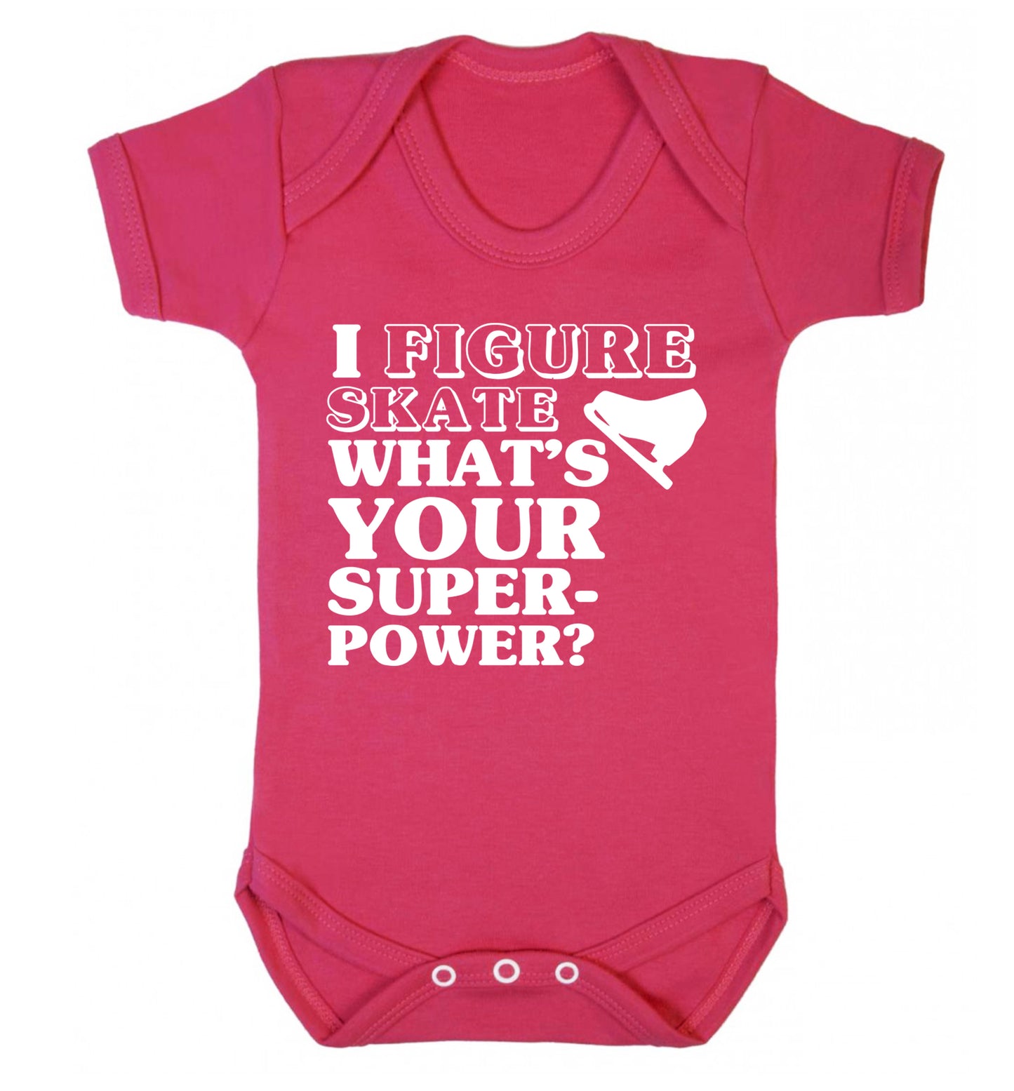 I figure skate what's your superpower? Baby Vest dark pink 18-24 months