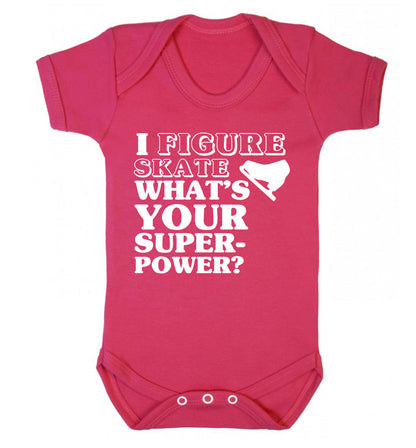 I figure skate what's your superpower? Baby Vest dark pink 18-24 months