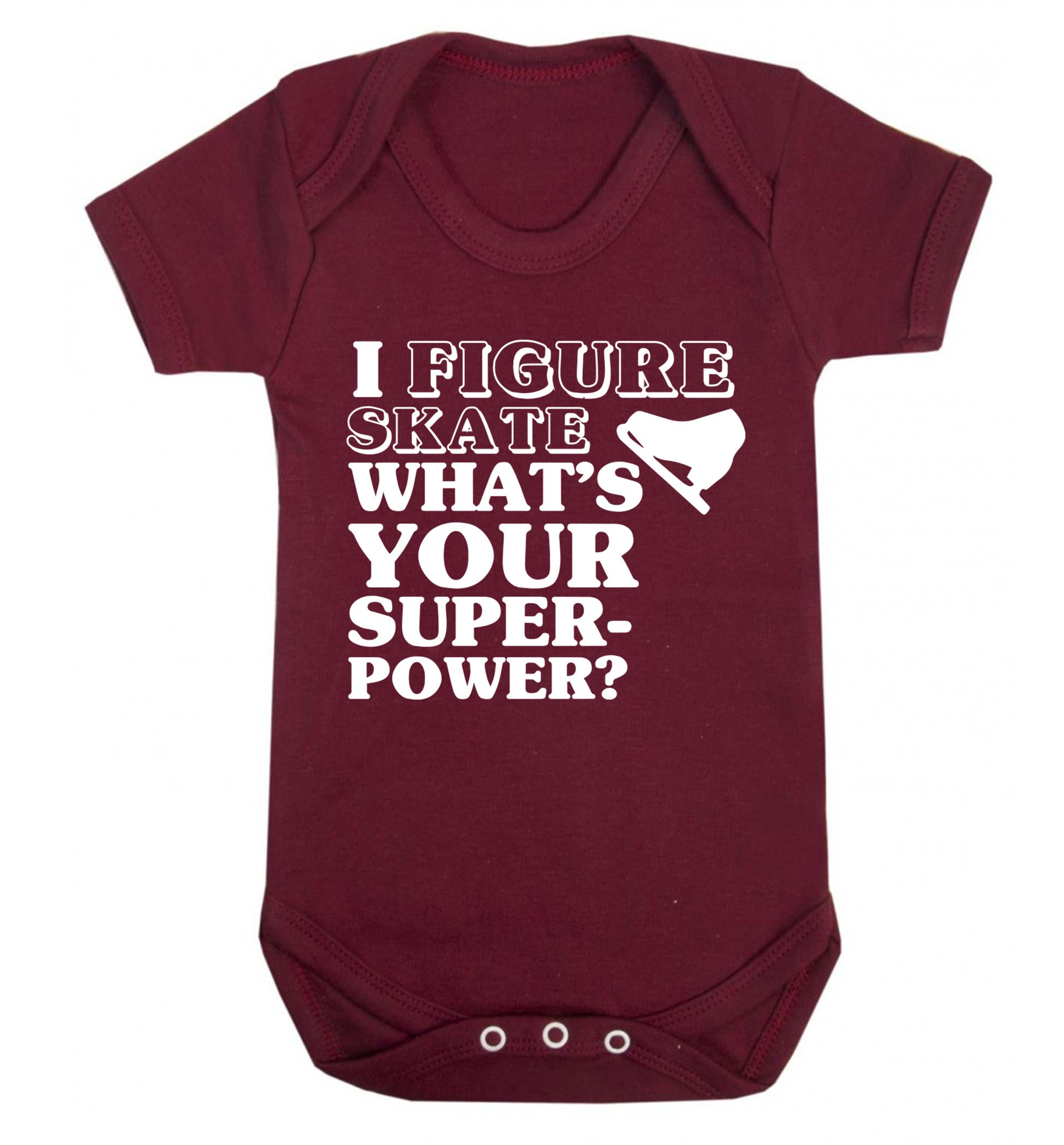 I figure skate what's your superpower? Baby Vest maroon 18-24 months