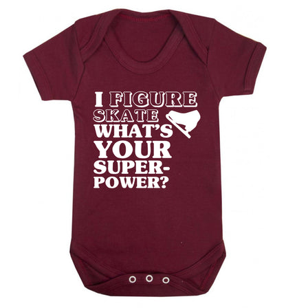 I figure skate what's your superpower? Baby Vest maroon 18-24 months