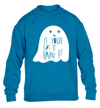 If you've got it haunt it children's blue sweater 12-14 Years