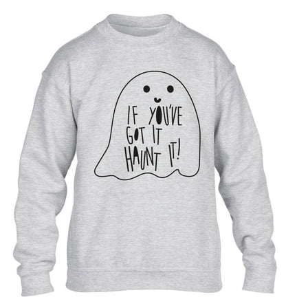 If you've got it haunt it children's grey sweater 12-14 Years