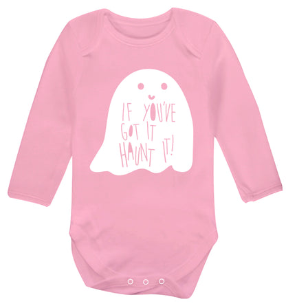 If you've got it haunt it Baby Vest long sleeved pale pink 6-12 months