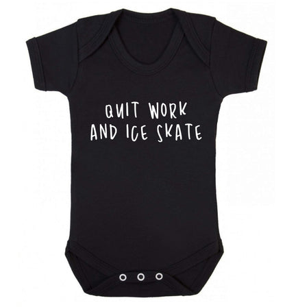 Quit work ice skate Baby Vest black 18-24 months
