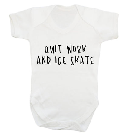 Quit work ice skate Baby Vest white 18-24 months