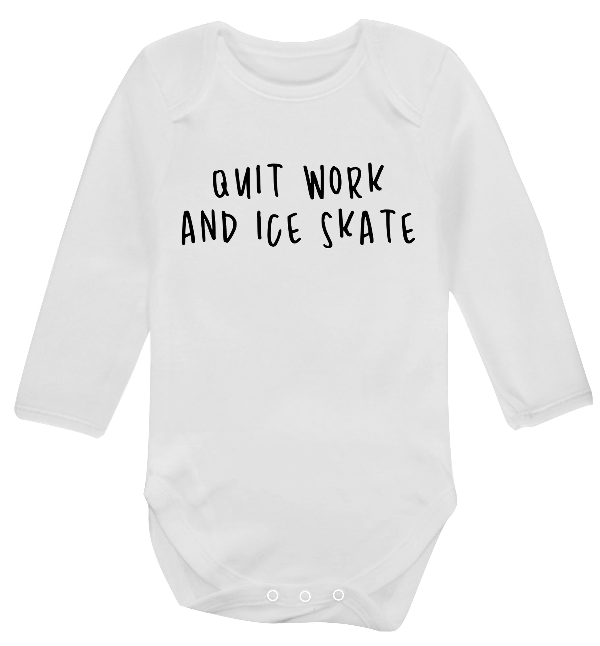 Quit work ice skate Baby Vest long sleeved white 6-12 months
