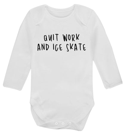 Quit work ice skate Baby Vest long sleeved white 6-12 months