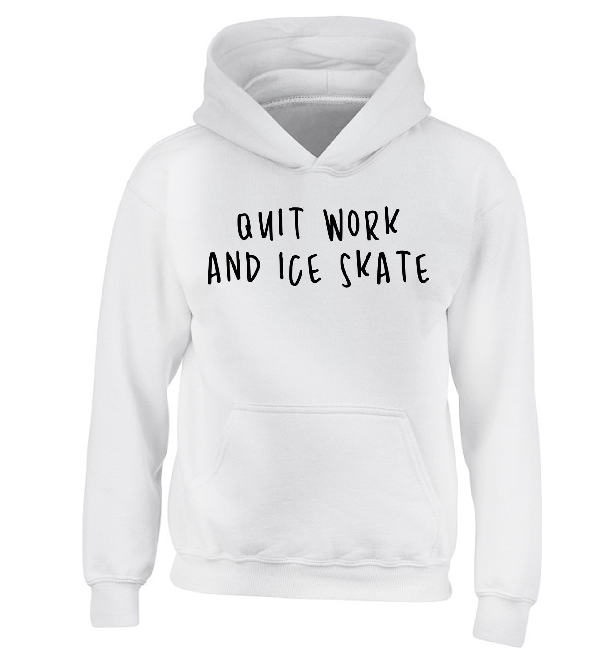 Quit work ice skate children's white hoodie 12-14 Years
