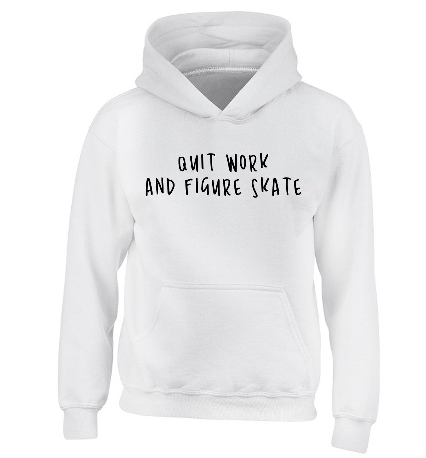 Quit work figure skate children's white hoodie 12-14 Years