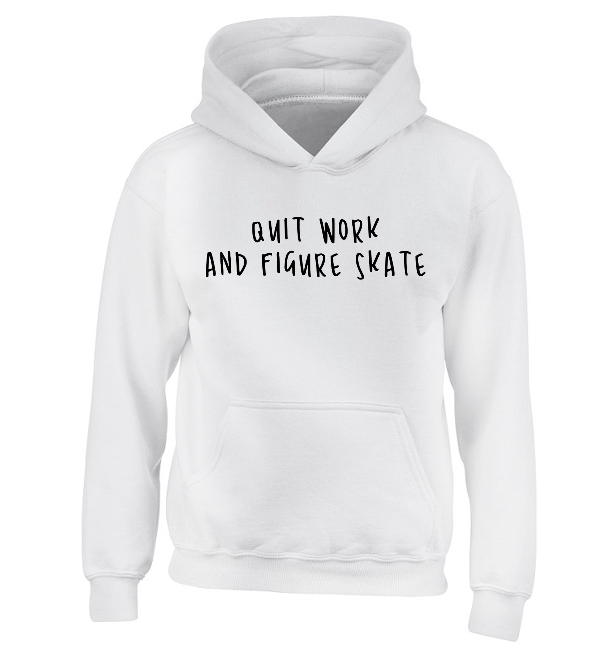 Quit work figure skate children's white hoodie 12-14 Years