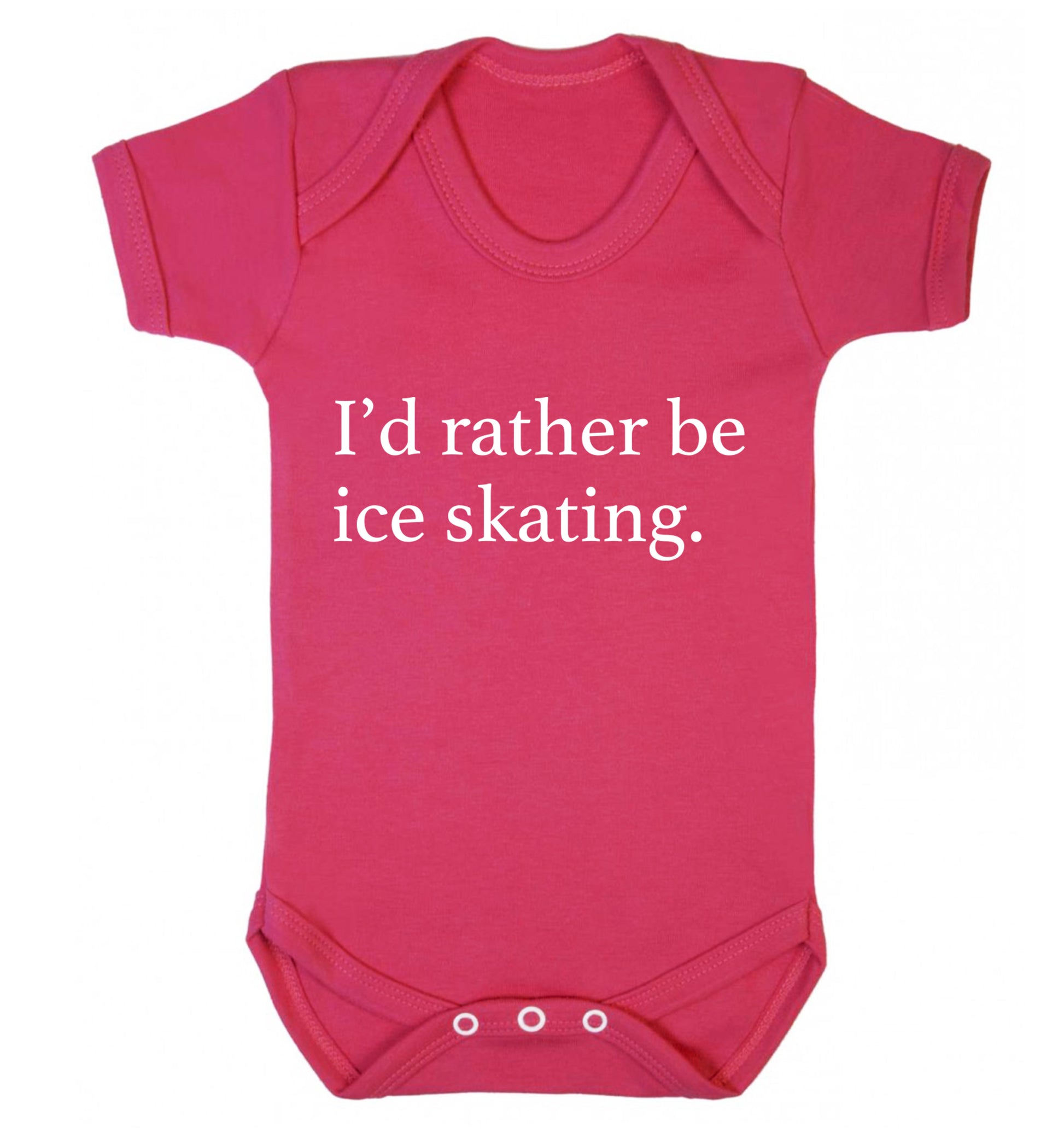 I'd rather be ice skating Baby Vest dark pink 18-24 months