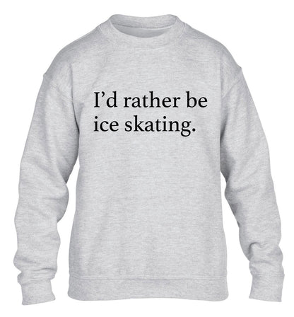 I'd rather be ice skating children's grey sweater 12-14 Years