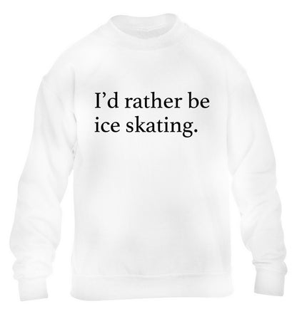 I'd rather be ice skating children's white sweater 12-14 Years