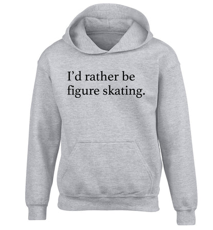I'd rather be figure skating children's grey hoodie 12-14 Years
