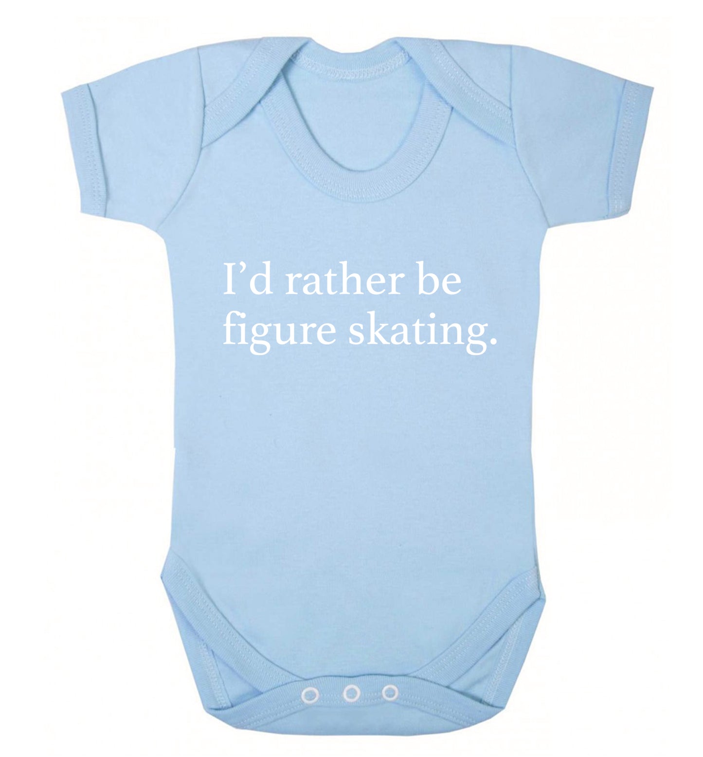 I'd rather be figure skating Baby Vest pale blue 18-24 months