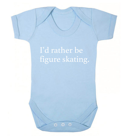 I'd rather be figure skating Baby Vest pale blue 18-24 months