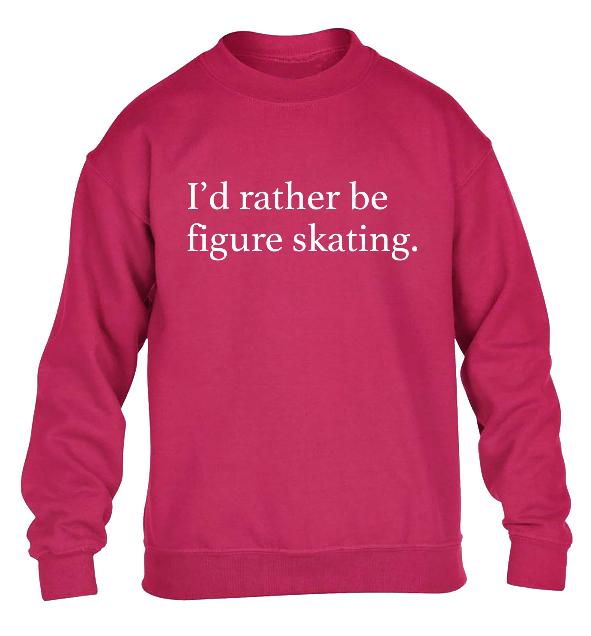 I'd rather be figure skating children's pink sweater 12-14 Years