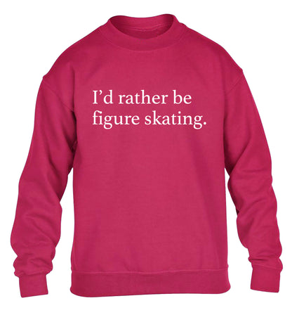 I'd rather be figure skating children's pink sweater 12-14 Years