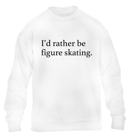 I'd rather be figure skating children's white sweater 12-14 Years
