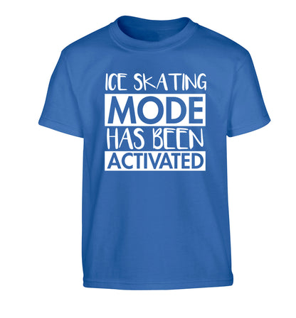Ice skating mode activated Children's blue Tshirt 12-14 Years