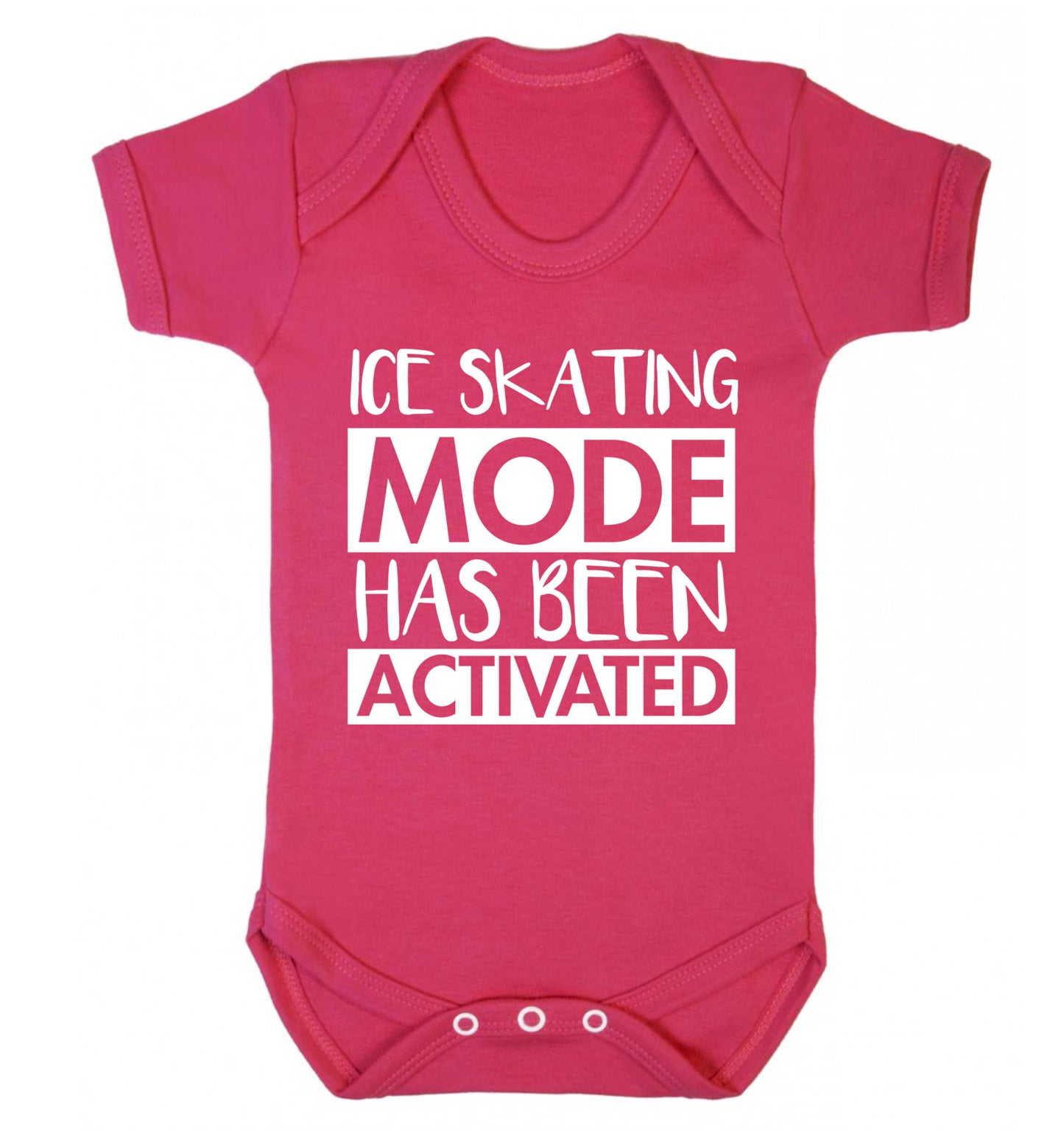 Ice skating mode activated Baby Vest dark pink 18-24 months