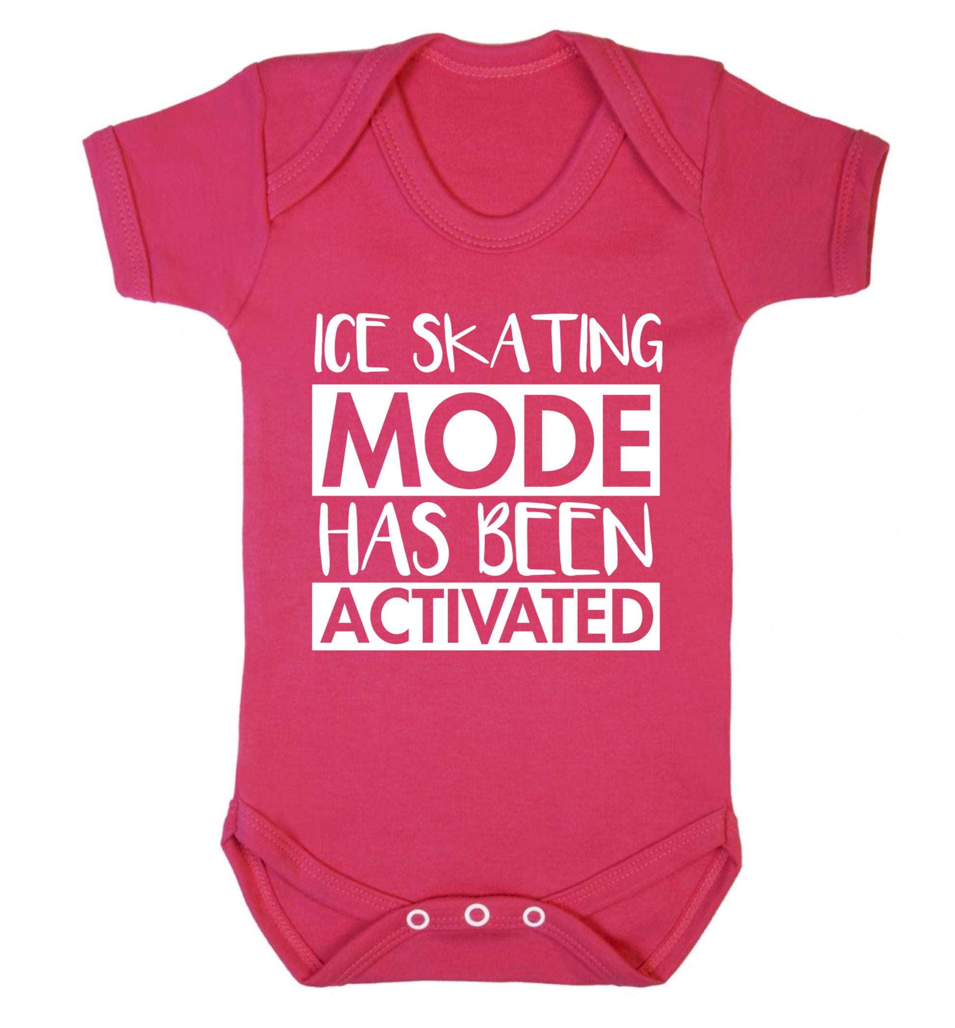 Ice skating mode activated Baby Vest dark pink 18-24 months