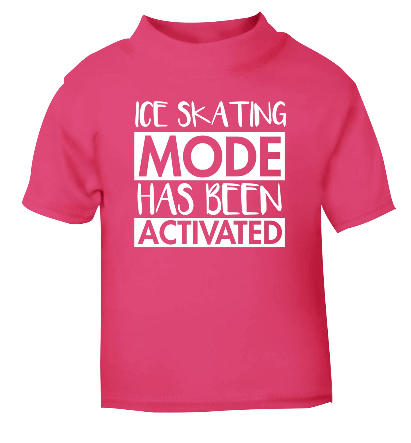 Ice skating mode activated pink Baby Toddler Tshirt 2 Years