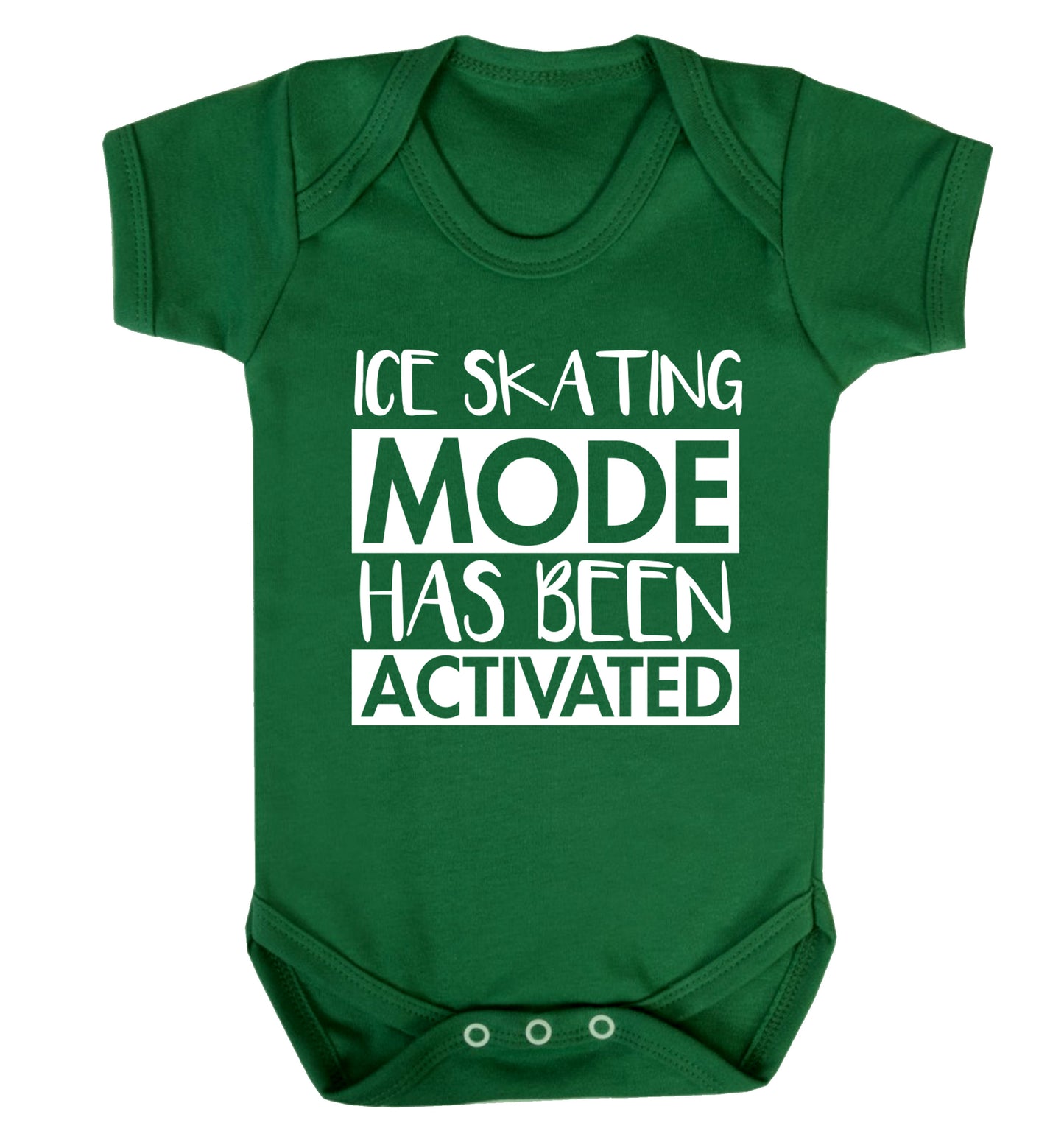 Ice skating mode activated Baby Vest green 18-24 months