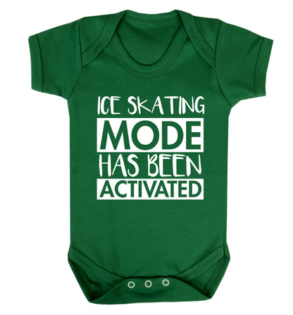 Ice skating mode activated Baby Vest green 18-24 months