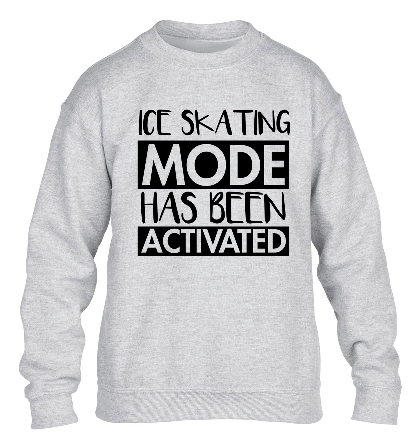Ice skating mode activated children's grey sweater 12-14 Years