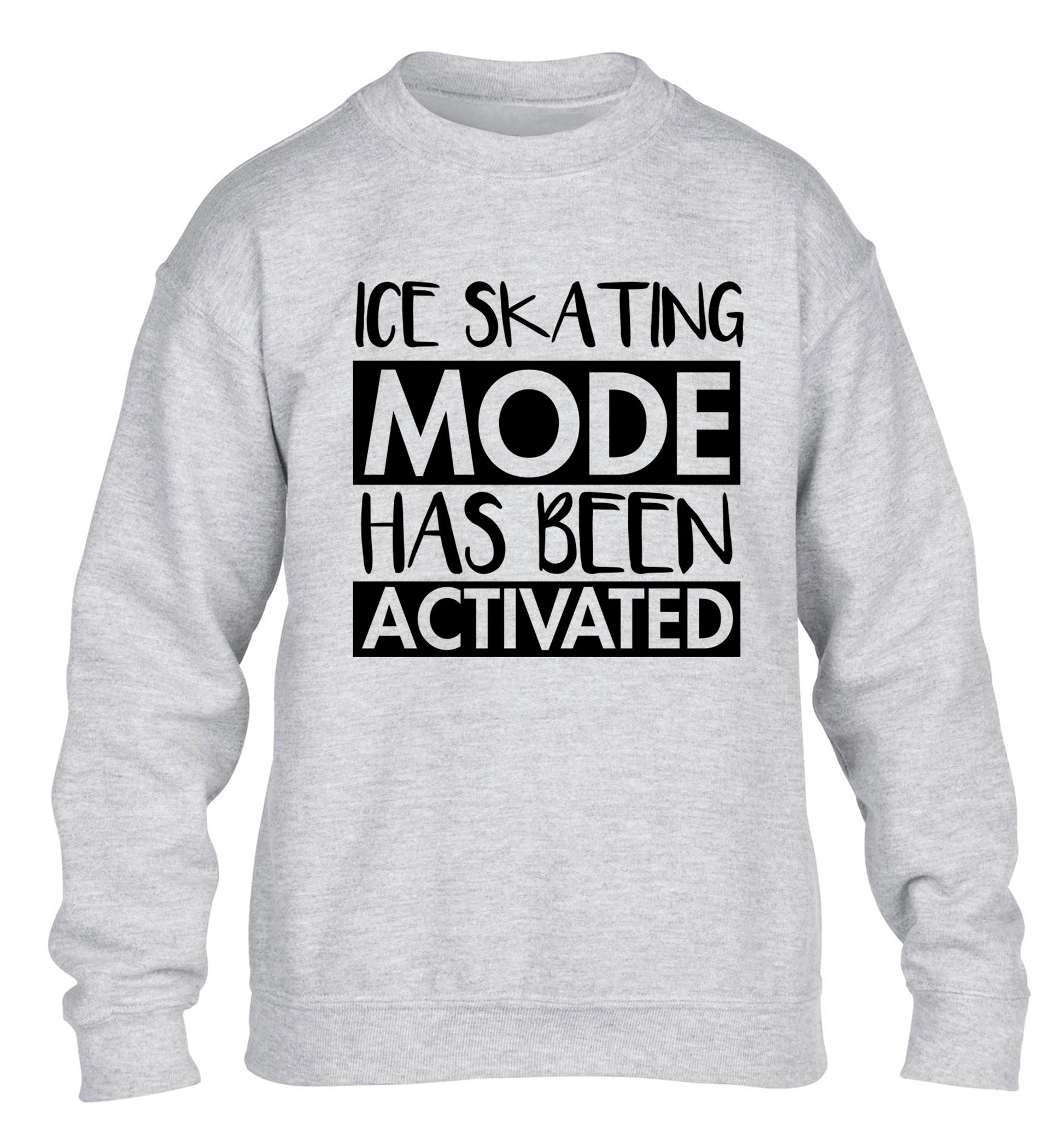 Ice skating mode activated children's grey sweater 12-14 Years