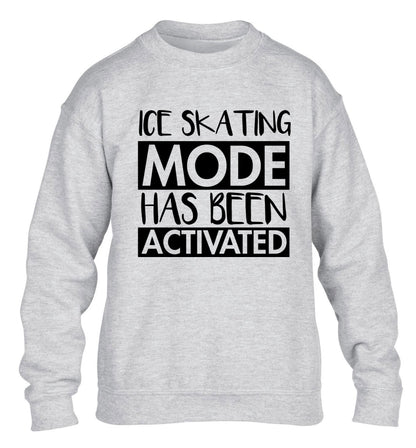 Ice skating mode activated children's grey sweater 12-14 Years