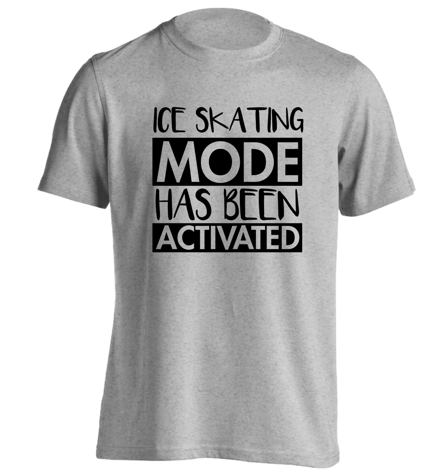 Ice skating mode activated adults unisexgrey Tshirt 2XL