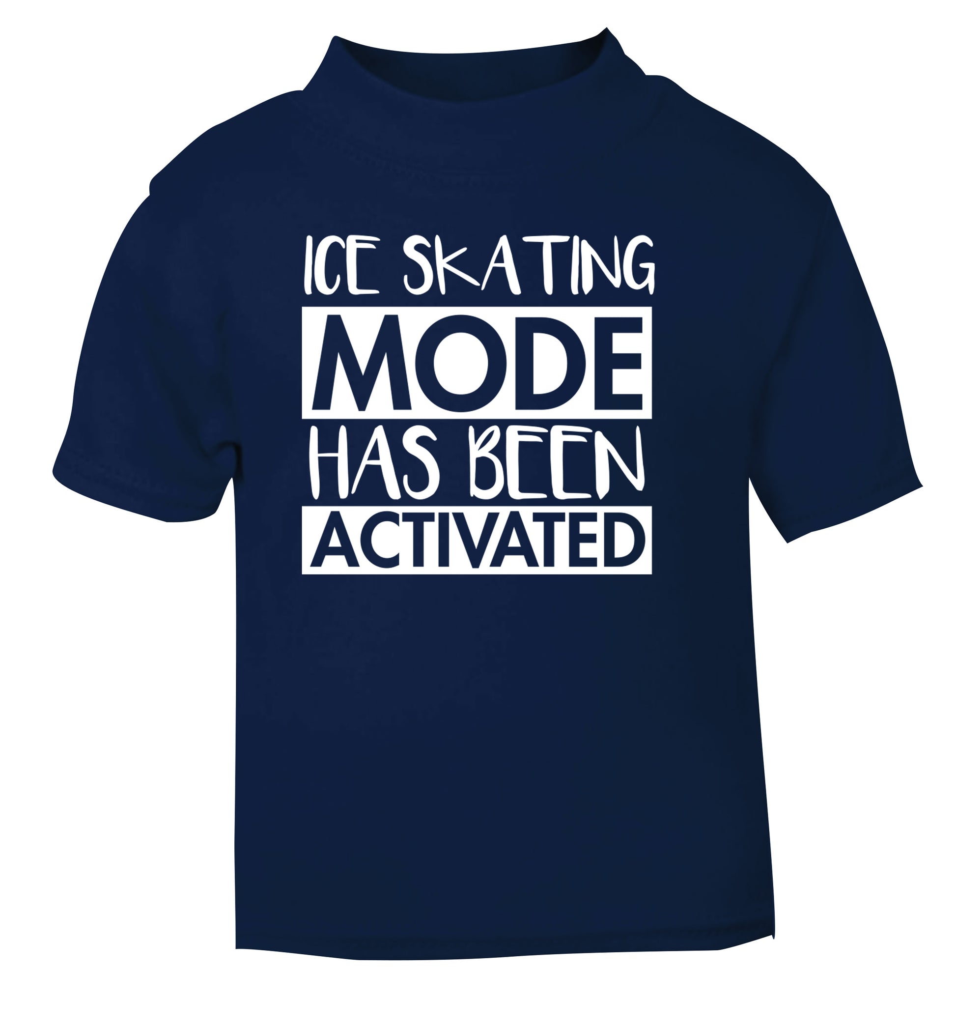 Ice skating mode activated navy Baby Toddler Tshirt 2 Years