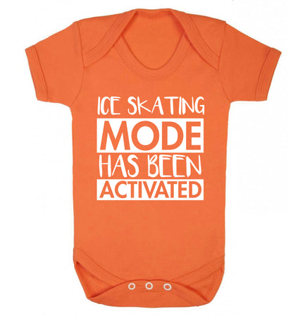 Ice skating mode activated Baby Vest orange 18-24 months