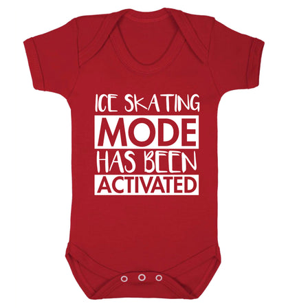Ice skating mode activated Baby Vest red 18-24 months