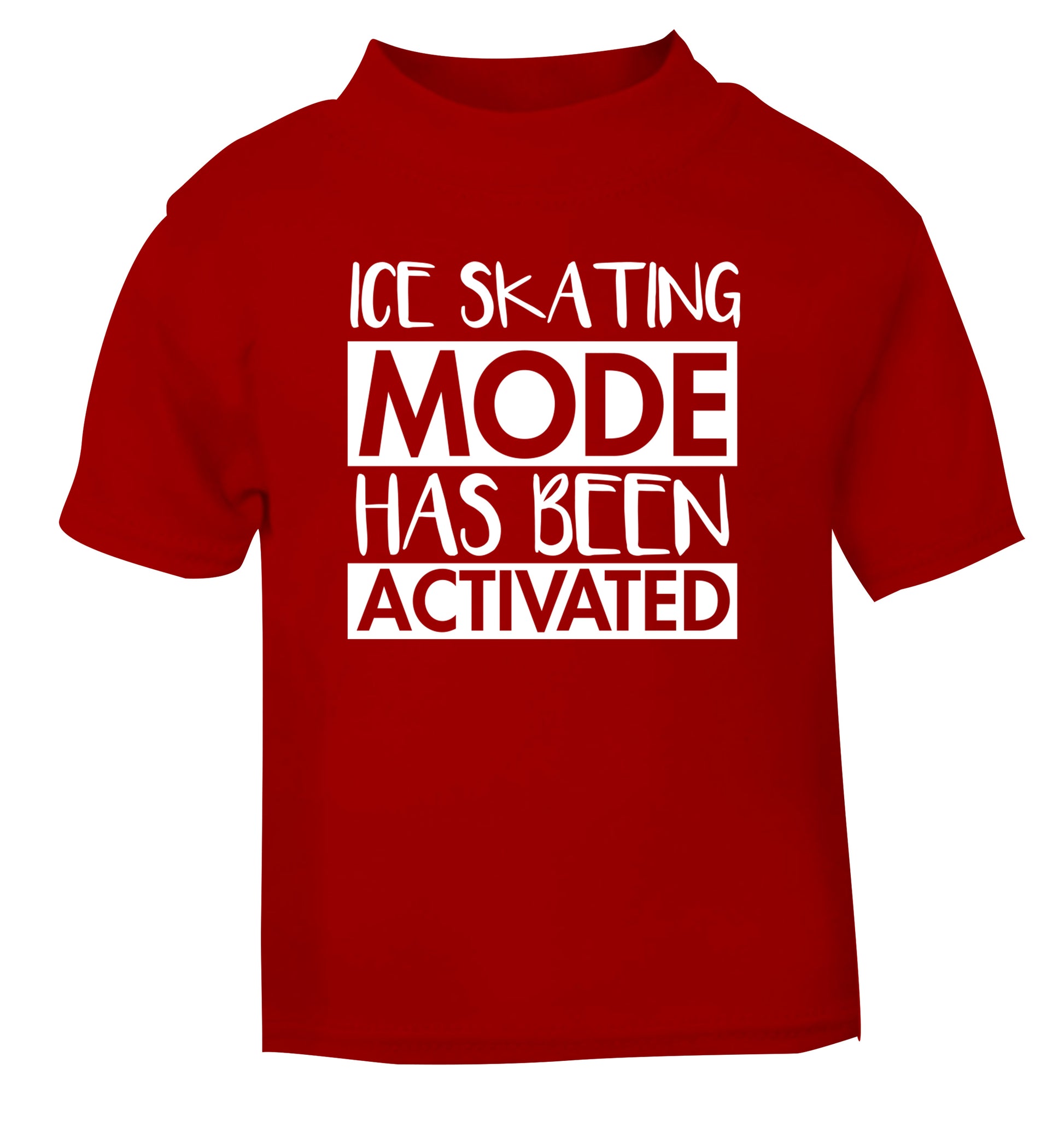 Ice skating mode activated red Baby Toddler Tshirt 2 Years