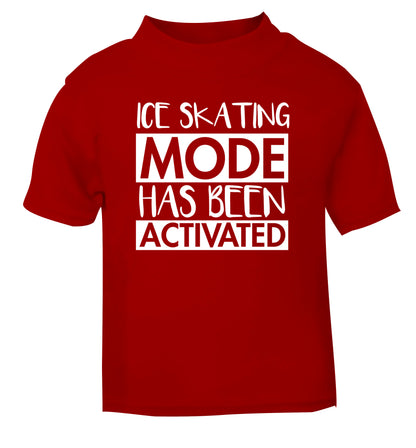 Ice skating mode activated red Baby Toddler Tshirt 2 Years
