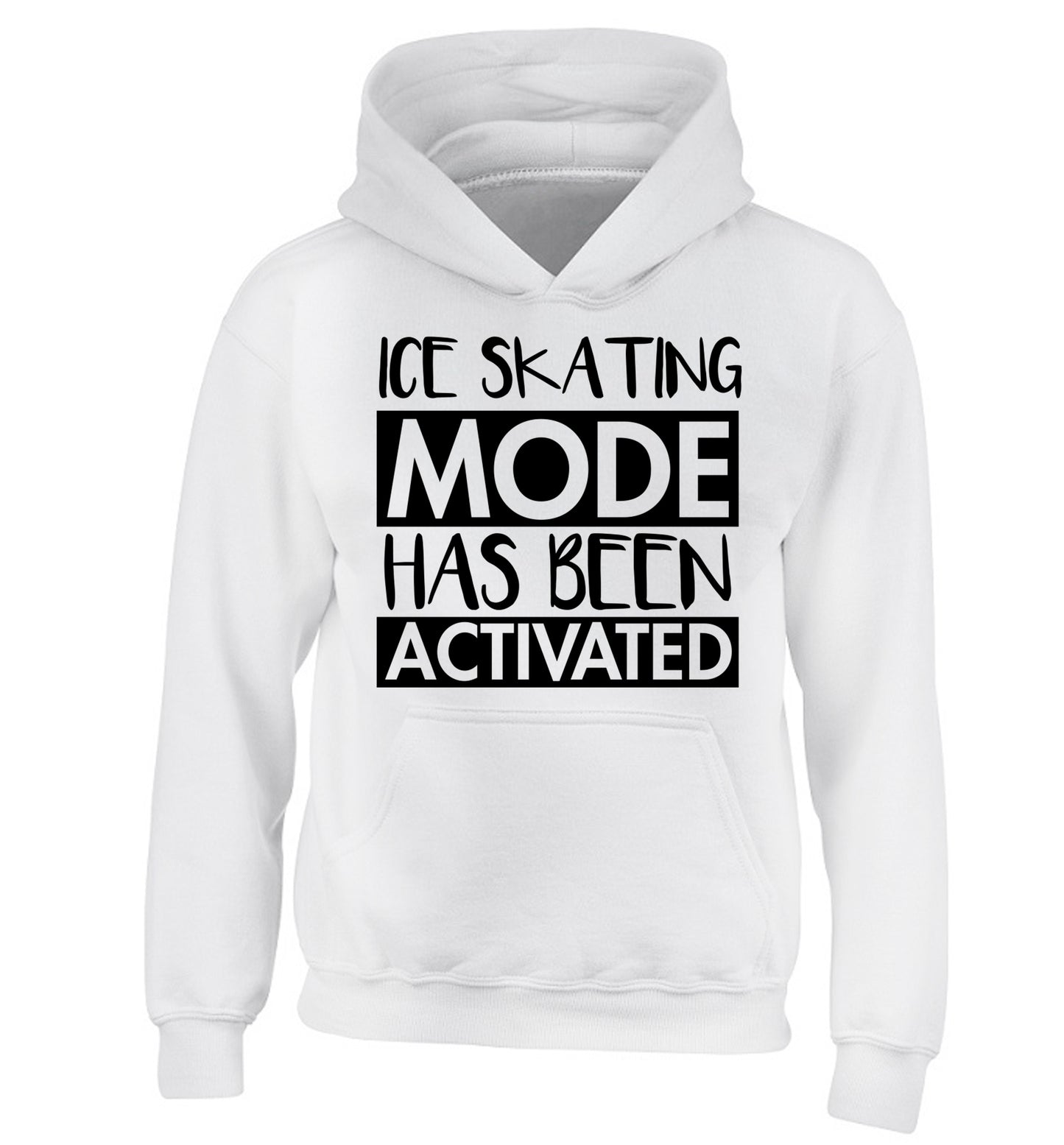 Ice skating mode activated children's white hoodie 12-14 Years