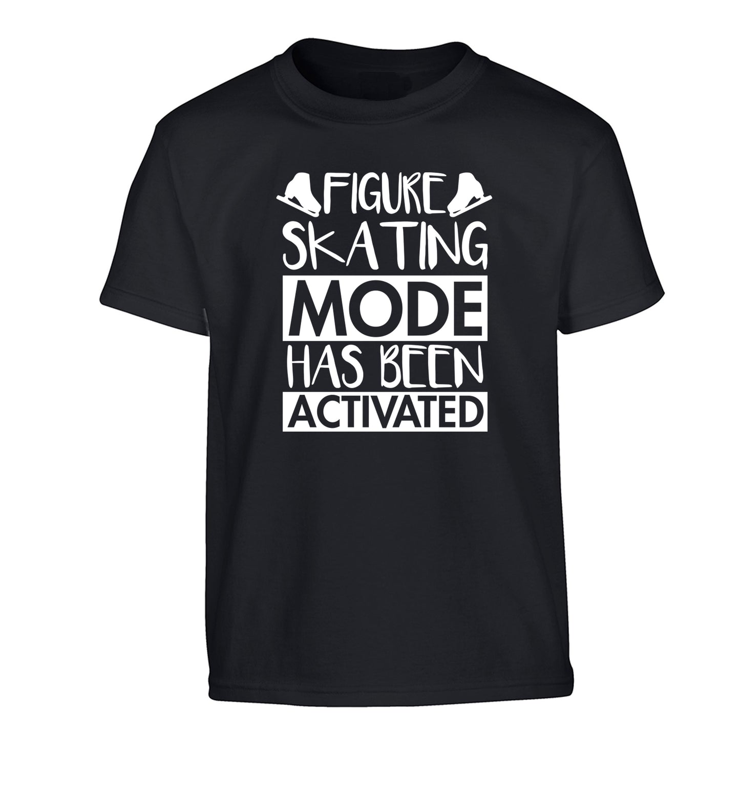 Figure skating mode activated Children's black Tshirt 12-14 Years