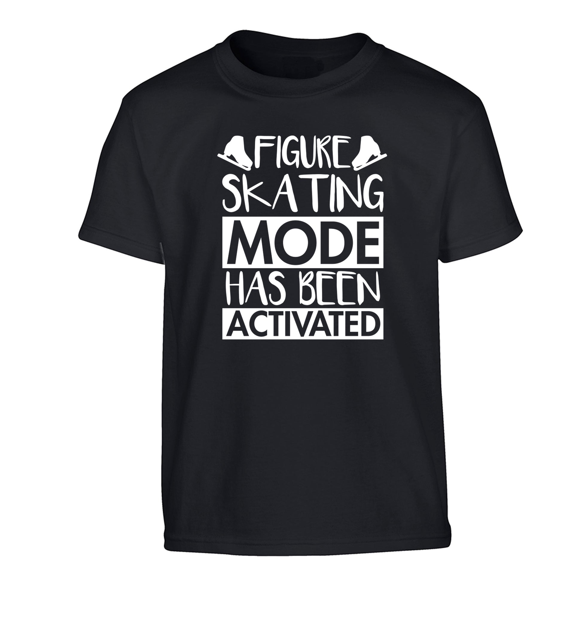 Figure skating mode activated Children's black Tshirt 12-14 Years