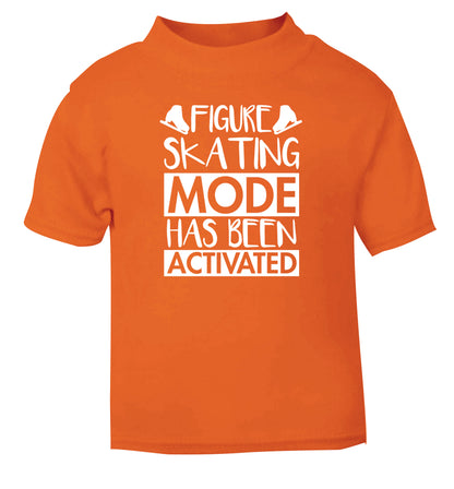 Figure skating mode activated orange Baby Toddler Tshirt 2 Years