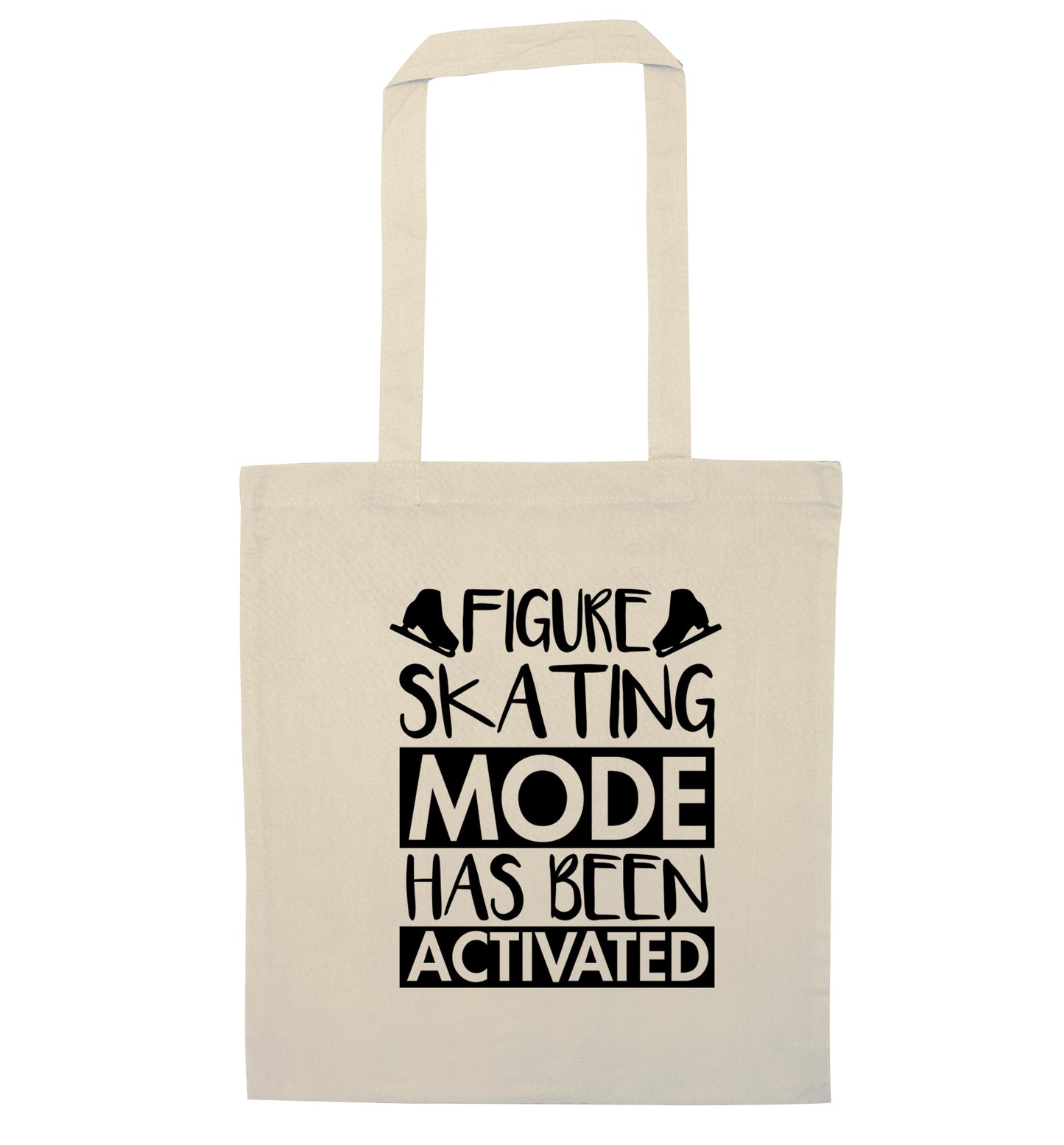 Figure skating mode activated natural tote bag