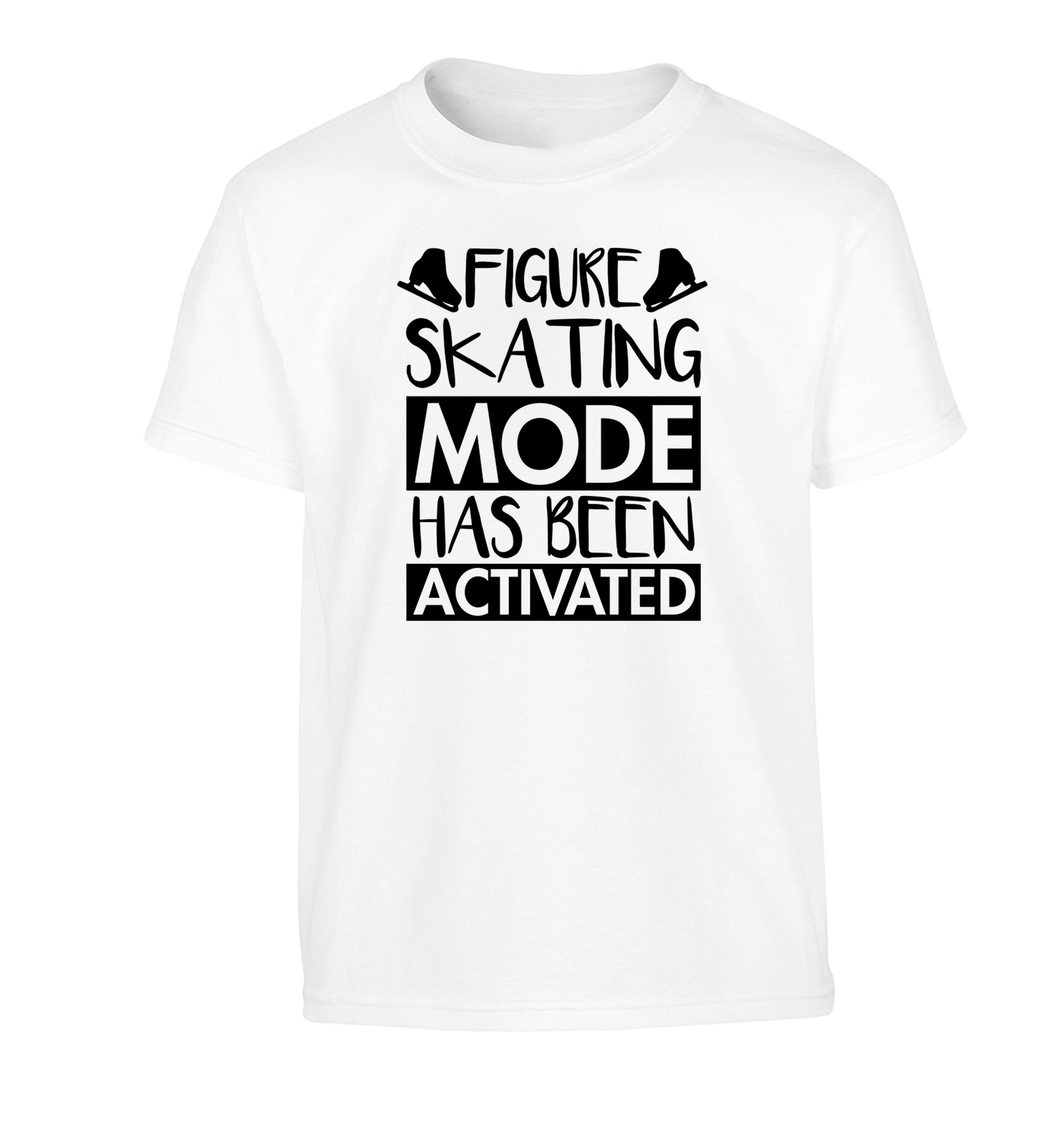 Figure skating mode activated Children's white Tshirt 12-14 Years