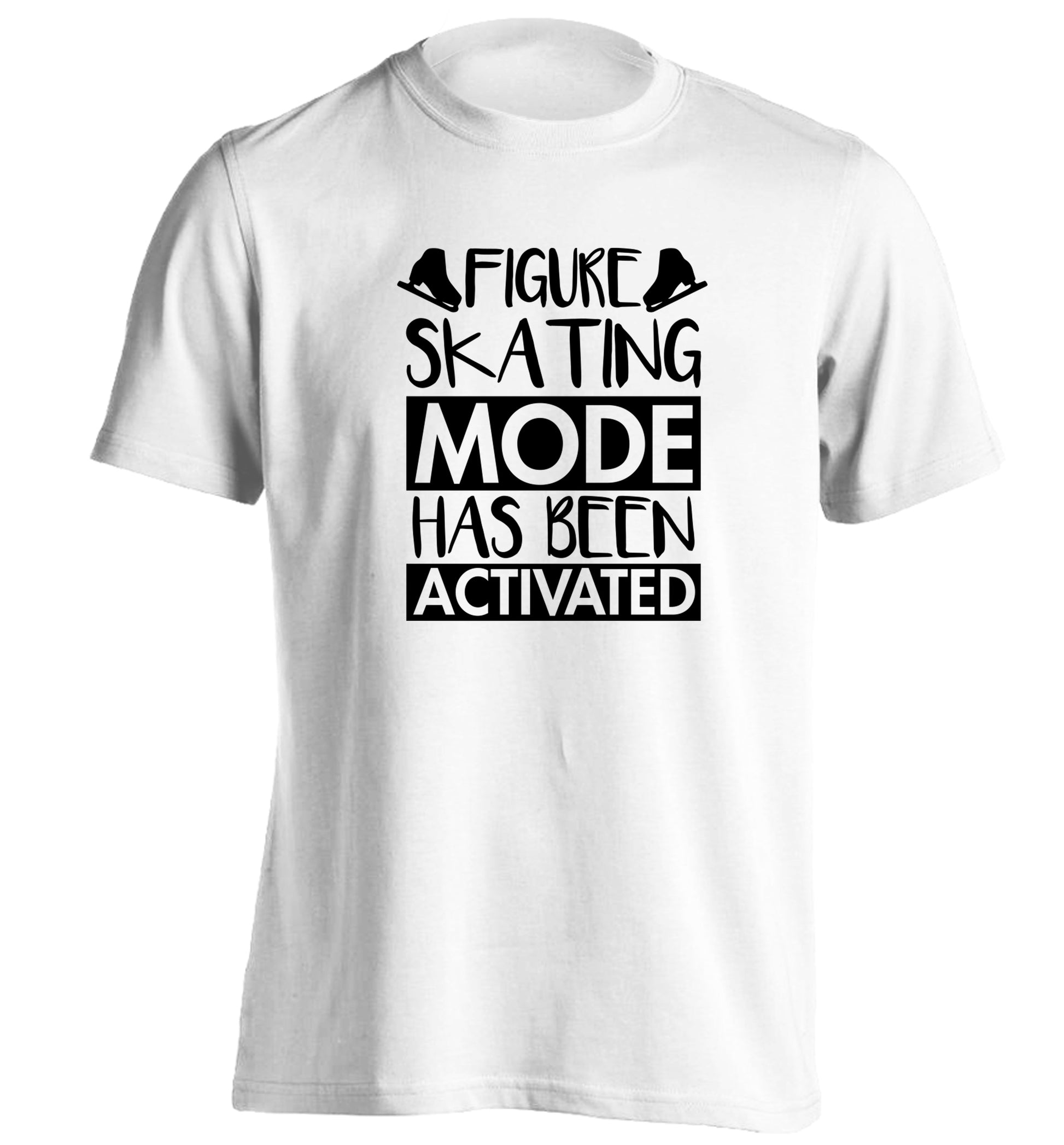 Figure skating mode activated adults unisexwhite Tshirt 2XL