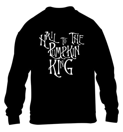 Hail to the pumpkin king children's black sweater 12-14 Years